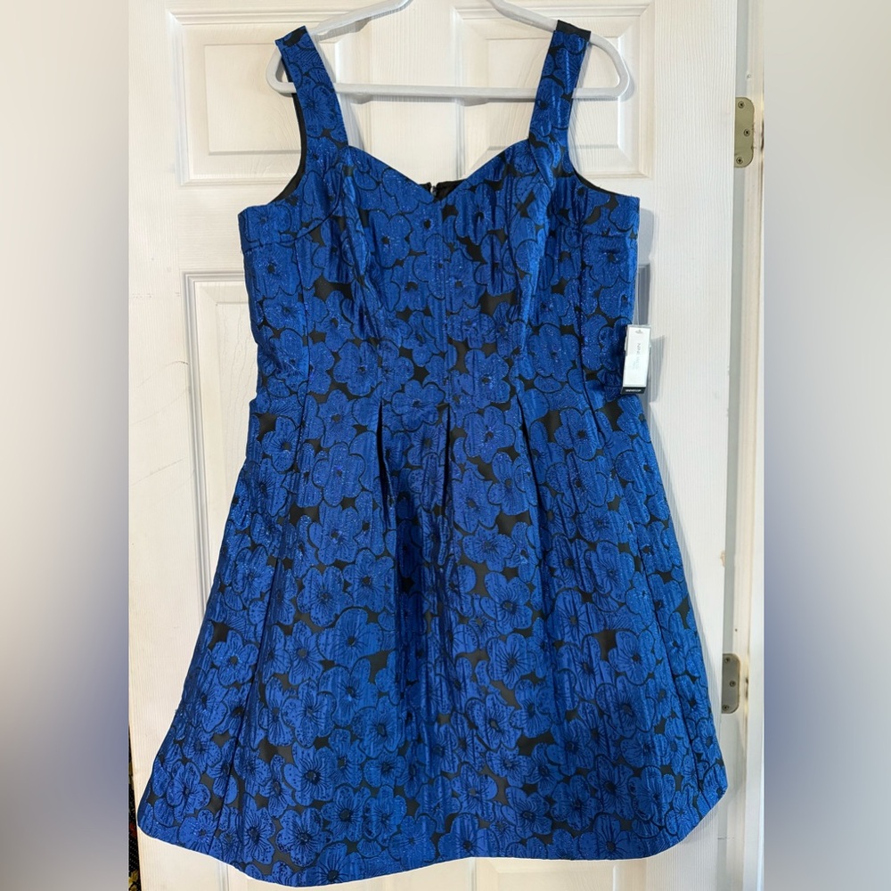 Nine West Blue Floral Womens Dress